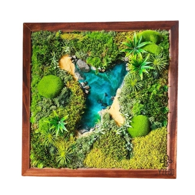 quality 30*30cm Rendiermoos Wand gestabiliseerde paneelkunst Voor landschapsdecoratie met aangepast logo factory